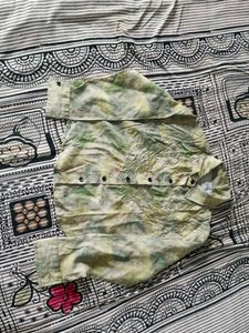 Shirt Style Crop Top Olive Green Colour