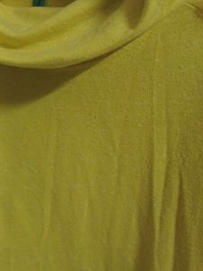 Branded Turtle Neck Yellow Sweatshirt