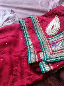 Totally New Saree Red And Purple