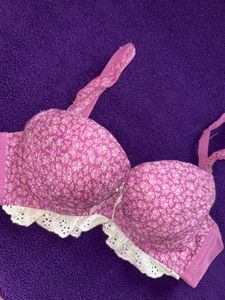 Floral Lace Trim Bra