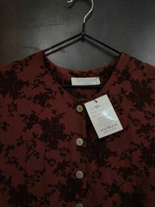 Brown Printed Top