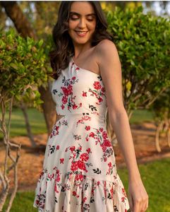 Floral One-Shoulder Mini Dress
