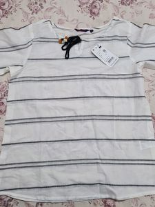 Branded Cotton White Tops For Jean And Skrit