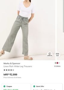 M&amp;S linen trousers M size