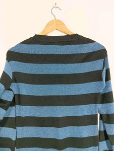 Blue &amp; Black Striped Sweater (Women)