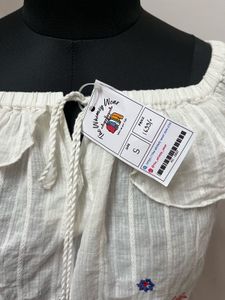 White Embroidered Crop Top