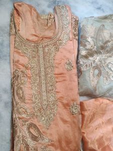 Peach Embroidered Salwar Suit
