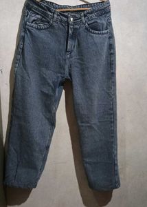 Blackish Grey Straight Fit Jeans