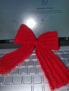Handmade Knitted Red Bag Charm