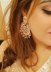 Elegant Gold &amp; Crystal Statement Earrings