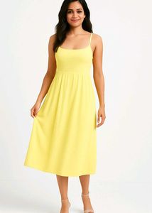 SAVANA YELLOW MIDI DRESS + FREE NUDE LIPSTICK✨💯