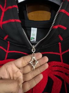 NEWME ZIP UP SPIDERMAN BLACK HOODIE M(38)