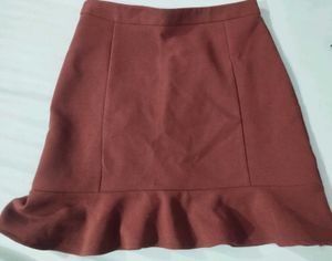 Ruffled Hem Mini Skirt