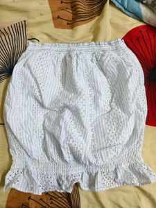 White Off Shoulder Crop Top