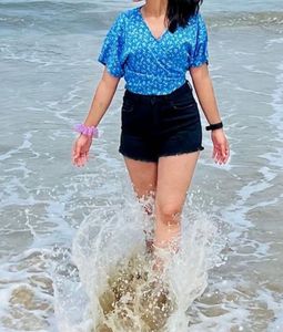 Tie Up Blue Top