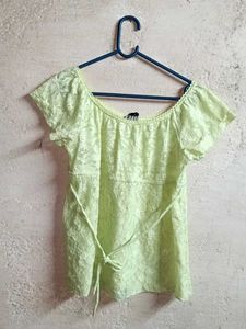 Stylish See-through Lace Top Green 💚