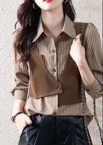 Builtin Vest Brown Shirt