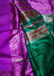 Elegant Violet Benarasi Silk Saree