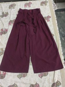 Maroon Wide Leg Pants