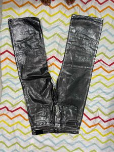 Metallic Silver Pants
