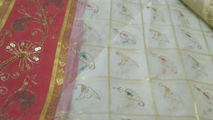 Organza Saree With Aari Tari Work