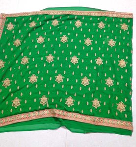 Work Saree With Designer Blouse