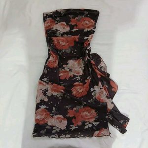 Floral Ruffle Mini Dress Bodycon
