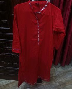 Red Kurti Set