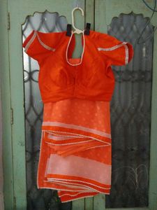 Orange Saree with Blouse