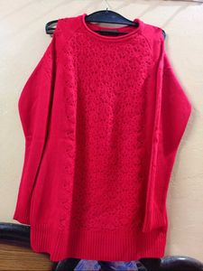 Bold & Beautiful Red Winter Sweater/top-Cozy