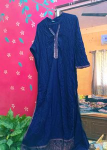 Navy Blue Embellished Kurta