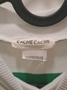 Striped Green And White Tshirt