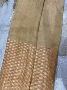 Tissue Orgenza Sareee And Banarasi Blouse 🥻