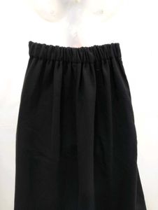 Tiered Pleated Black Midi Skirt