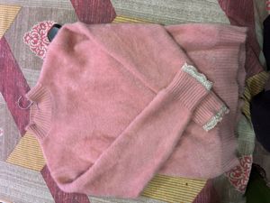 Pink Fuzzy Knit Sweater