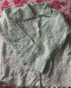 Embroidered Mint Green Shirt