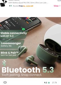 Boult W20 TWS Earbuds Pine Green 🌲