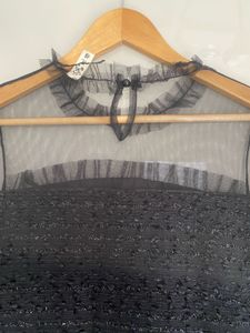 Womens Black One Piece With Stylish Neck Pattern