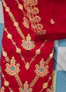 Elegant Red Embroidered Salwar Suit