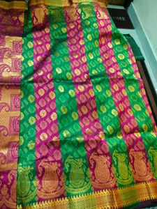 Magenta And Green Fancy Saree