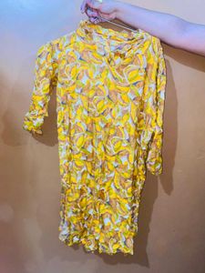 Suit Salwar Set Kurti Yellow Rayon
