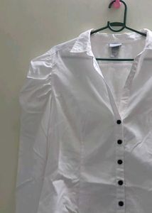 Chic H&amp;M White Puff Sleeve Shirt – EUR 42