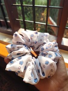Village Girl Floral Fluffy Scrunchie