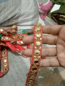 Red &amp; Gold Embellished Trim