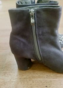 Shein Velvet Pearl and diamond embroidered boots