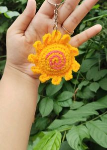Crochet Sun Keychain