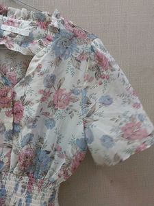 Floral Print Korean Dress