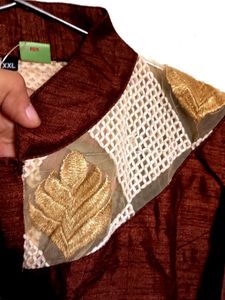 Brown Embroided Kurta