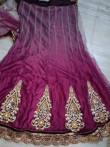 Heavy Work Lehanga Cum Saree With Stitched Blous