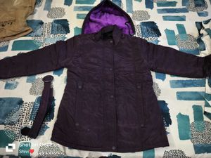Purple Hooded Padded Jacket